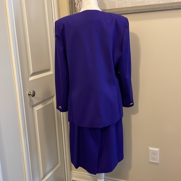 Suitsme woman’s Business wear Purple Suit 16 EUC Midi Pockets Buttons lined - Picture 6 of 16